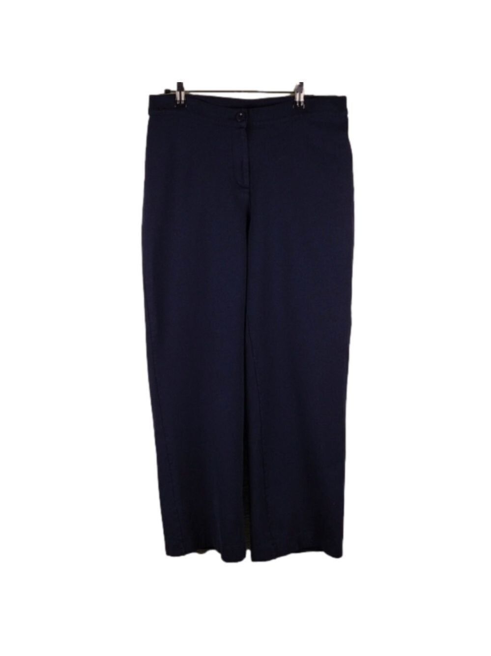 L.L. Bean Vintage Navy Blue Mid Rise Flat Front Straight Leg Casual Trouser Pant